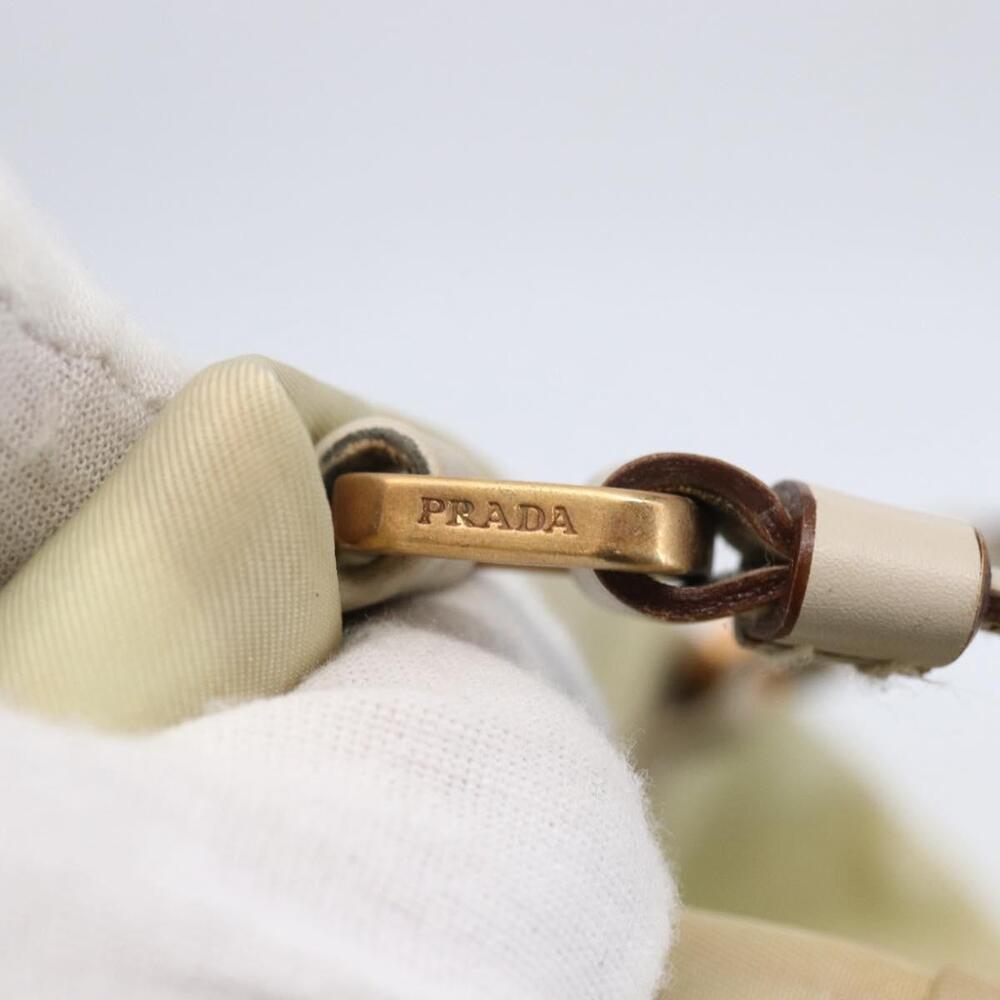 PRADA Tote Bag Nylon Ivory Gold Auth 147996 - Picture 10 of 16